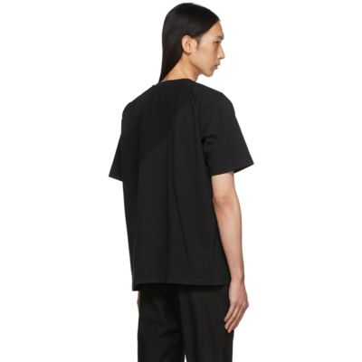 Shop Heliot Emil Black Contrast Fabric T-shirt In Blackblk01