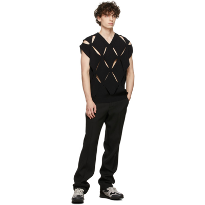 Shop Valentino Black Knit Cut-out Vest In 0no Nero