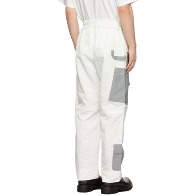 Shop Xander Zhou White & Silver Nylon Patch Trousers In White/silver