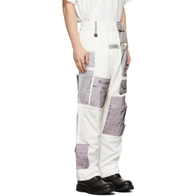 Shop Xander Zhou White & Silver Nylon Patch Trousers In White/silver