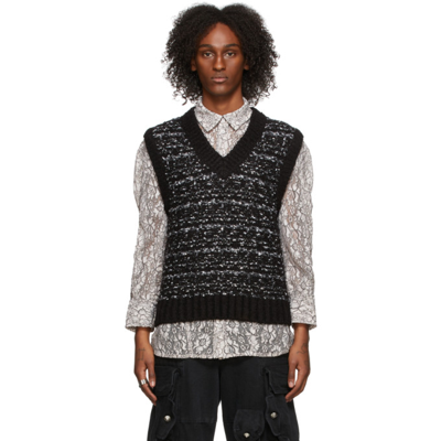Shop We11 Done Black Tweed Knit Vest