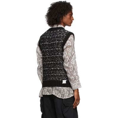 Shop We11 Done Black Tweed Knit Vest