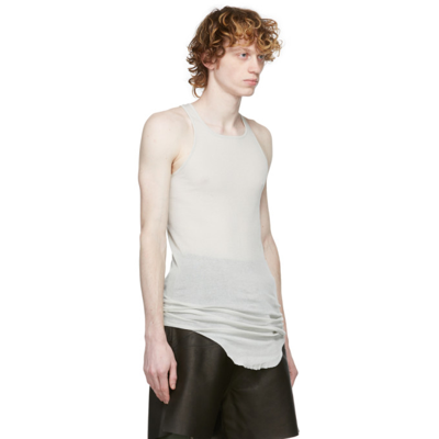 Shop Rick Owens Grey Basic Rib Tank Top In 61 Oyster