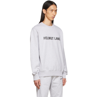 Shop Helmut Lang Grey Core Crewneck Sweatshirt In Vapor Heather