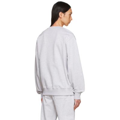 Shop Helmut Lang Grey Core Crewneck Sweatshirt In Vapor Heather