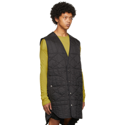 Shop Rick Owens Drkshdw Black Nylon Quilted Liner Vest In 09 Black