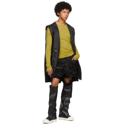 Shop Rick Owens Drkshdw Black Nylon Quilted Liner Vest In 09 Black