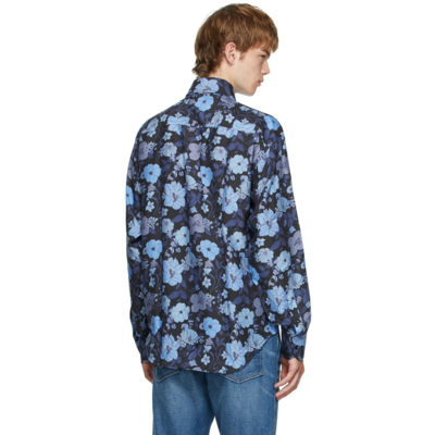 Shop Tom Ford Black Lilac Print Shirt In 2ft943 Blac