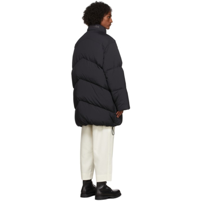 Shop Acne Studios Black Long Down Jacket