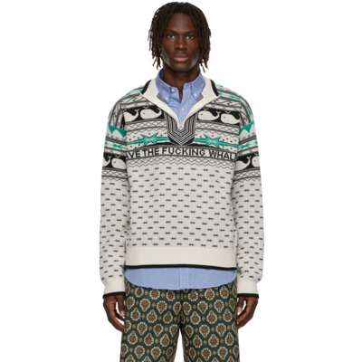 Shop Phipps Save The Whales Sweater In Ecru