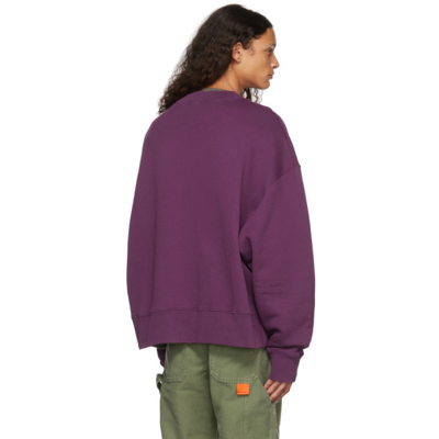 Shop Palm Angels Purple 'location Unknown' Sweatshirt