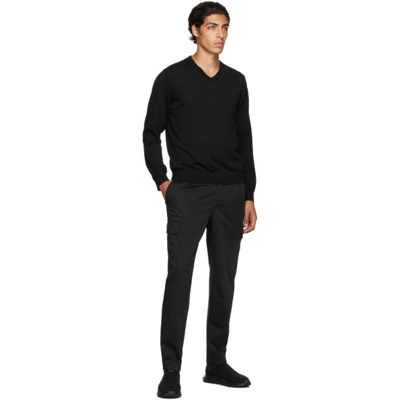 Shop Z Zegna Black Wool V-neck Sweater In K09 Black