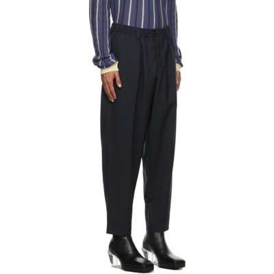 Shop Marni Wool Tropical Trousers In 00b99 Blublack