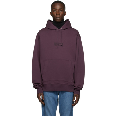 Helmut Lang Men s Typographic Pullover Hoodie In Mulberry ModeSens