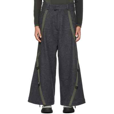 Shop A. A. Spectrum Grey Plusfour Trousers In Late Black