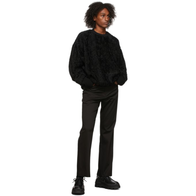Shop Moncler Genius 4 Moncler Hyke Black Teddy Fleece Sweatshirt In 778 Navy