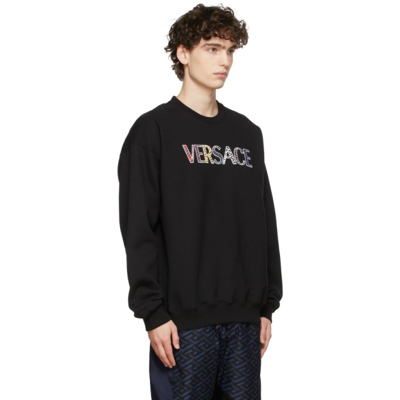 Shop Versace Black Monogram Sweatshirt In 1b000 Black