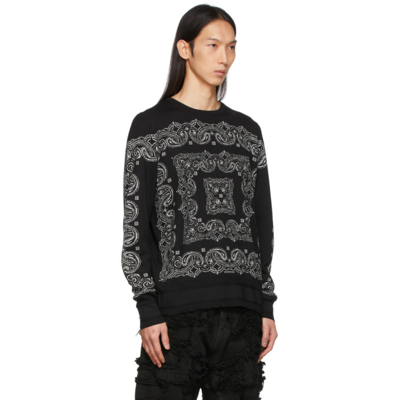 Shop Givenchy Black Jacquard Bandana Sweater In 004-black/white