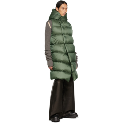 Shop Rick Owens Khaki Down Liner Coat In 15 Green