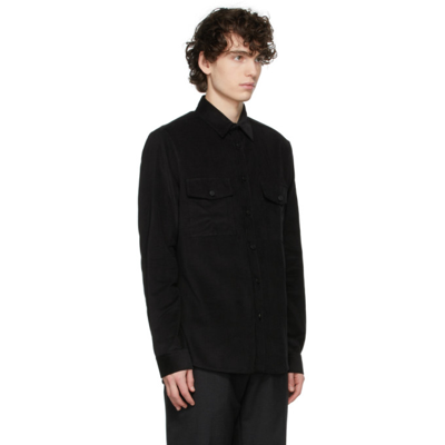 Shop Frame Black Micro Corduroy Shirt In Noir