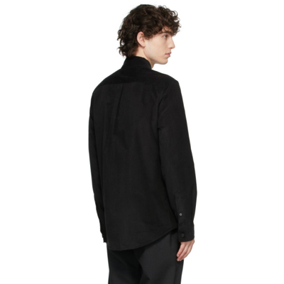Shop Frame Black Micro Corduroy Shirt In Noir