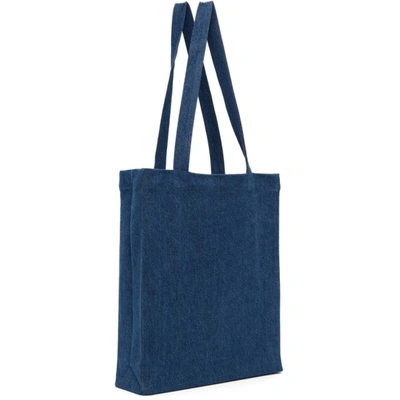 Shop Apc Denim Lou Tote Bag In Ial Washed Indigo