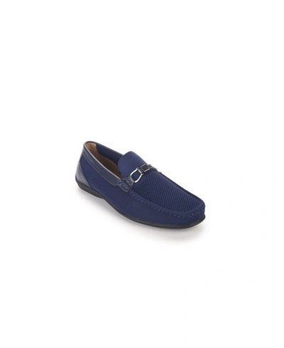Shop Aston Marc Men's Knit Driving Shoe Loafers In Navy