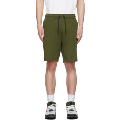 Shop Nike Green Nsw Tech Fleece Shorts In Rough Green/black