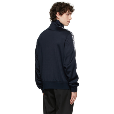 Shop Versace Navy Zip-up Track Jacket In 1u610 Navy