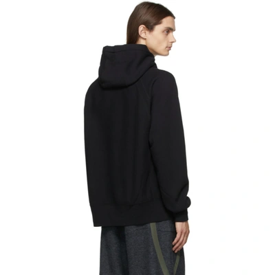 Shop Engineered Garments Black Fleece Raglan Hoodie In Nl054black