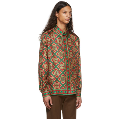 CASABLANCA Diamond Monogram Silk Shirt for Men