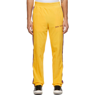 Shop Palm Angels Yellow Corduroy Track Pants In Beige