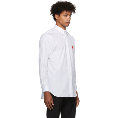 Shop Comme Des Garçons Play Heart Patch Shirt In White