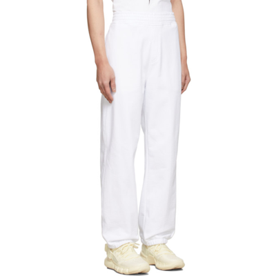 Shop Neil Barrett White Thunderbolt Lounge Pants In 03 White