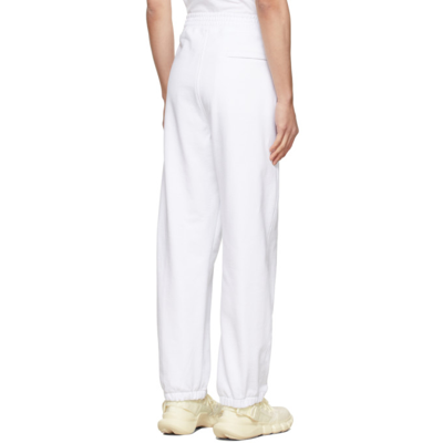 Shop Neil Barrett White Thunderbolt Lounge Pants In 03 White