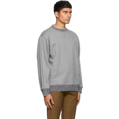 Shop Agnona Grey Cotton Fleece Crewneck Sweatshirt In 039 Flannel