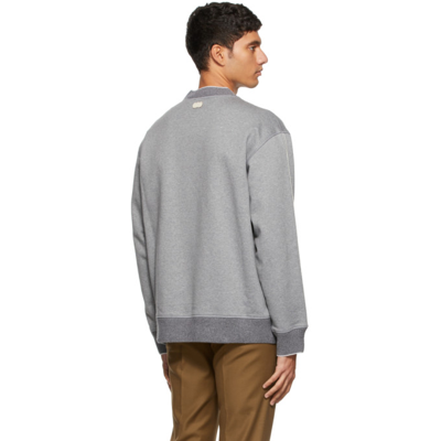 Shop Agnona Grey Cotton Fleece Crewneck Sweatshirt In 039 Flannel