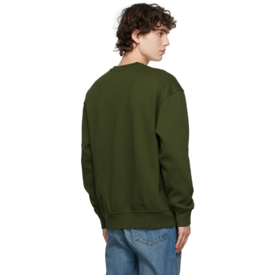 Shop Levi's Green Fleece Crewneck Sweatshirt In Mossy Green