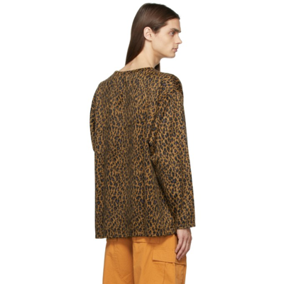 Shop South2 West8 Brown Leopard Wool Jacquard Sweater