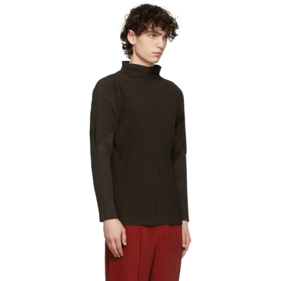 Shop Issey Miyake Brown Monthly Color November Turtleneck In 44-dark Umber Brown