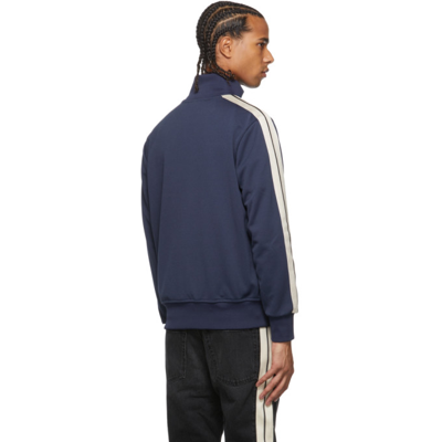 Shop Palm Angels Blue & White Classic Track Jacket In Blue White