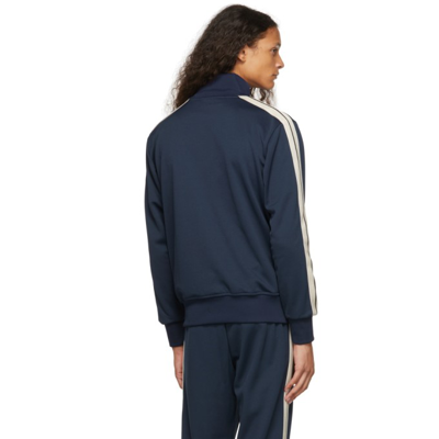 Shop Palm Angels Blue & White Classic Track Jacket In Blue White