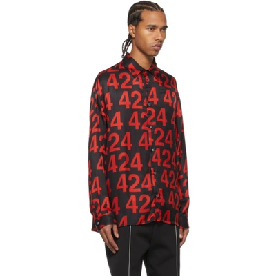 Shop 424 Red Recount Long Sleeve Shirt In 18 Red