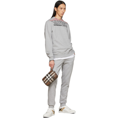 Shop Burberry Grey Location Sweatshirt In Pale Grey Melange