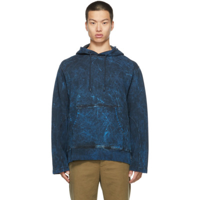 Shop Nicholas Daley Navy Garment Dye Hoodie