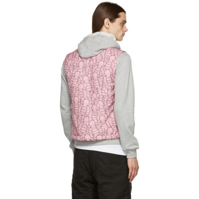Shop Comme Des Garçons Shirt Pink & Black Kaws Edition Padded Vest In 1 Print B/f