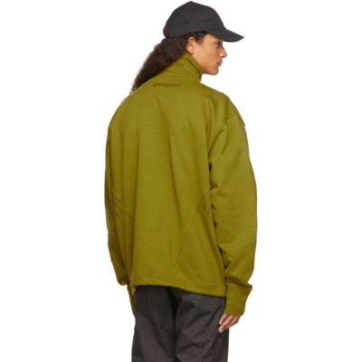 Shop Affix Green Audial Half-zip Fleece Sweater In Pulse Green