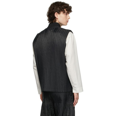 Shop Issey Miyake Black Padded Pleats Vest In 15-black