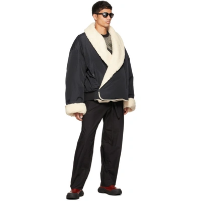 Shop A. A. Spectrum Ssense Exclusive Black Down Mongolian Fleece Jacket