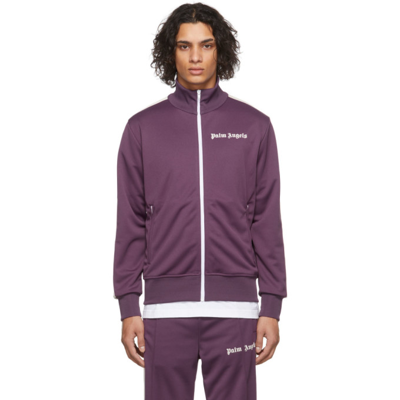 Shop Palm Angels Purple Classic Track Jacket In Burgundy